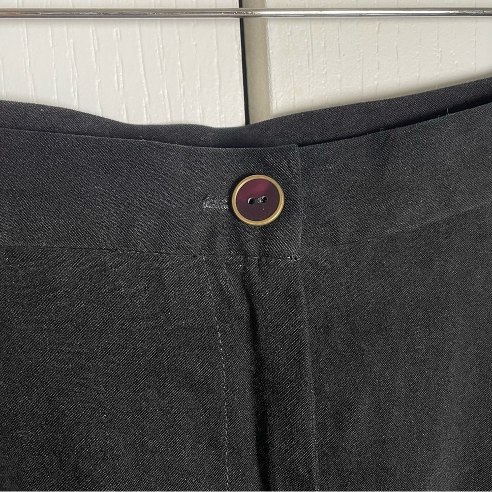 Vintage 90s Whimsigoth Faux Suede Midi Skirt Women’s 16 Black Long Pencil Pocket - Picture 4 of 15